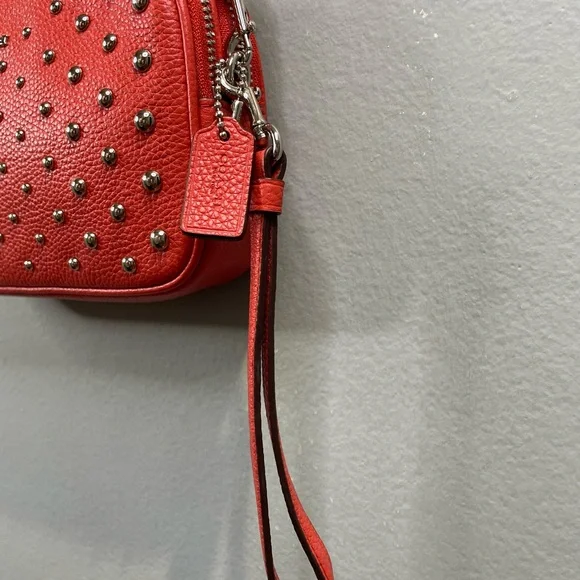 Coach Red Studded Crossbody Bag - Picture 4 of 10